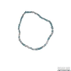 Elegant Silver and Blue Beaded Necklace